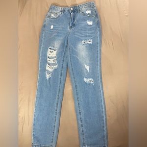 Ripped high waisted mom jeans